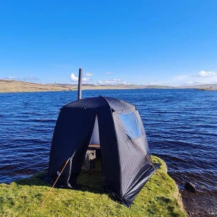 Sauna tent in camping